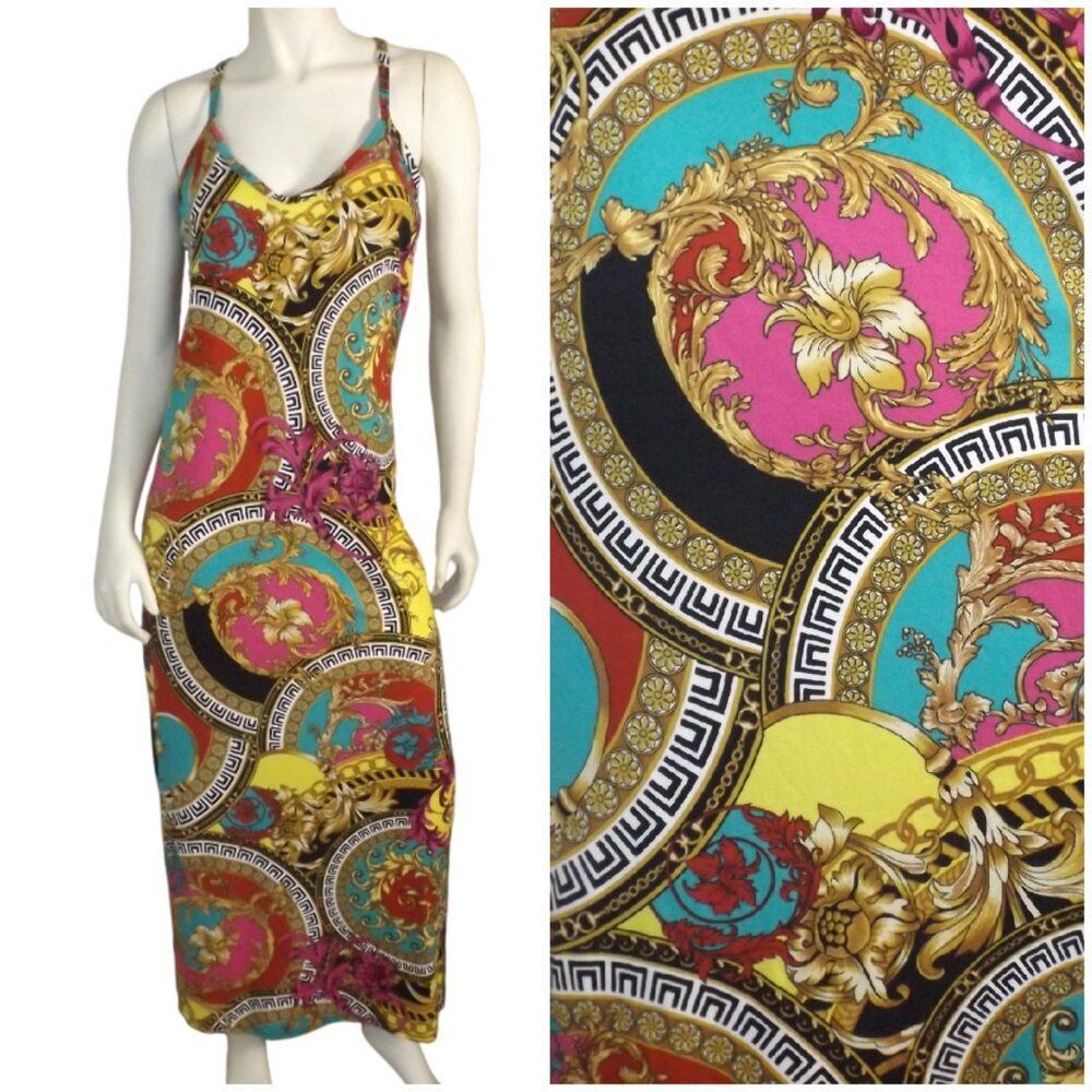 ZENANA Maxi Dress, XL, Bold Lux Print, Long, Spaghetti strap, Pullover Racerback